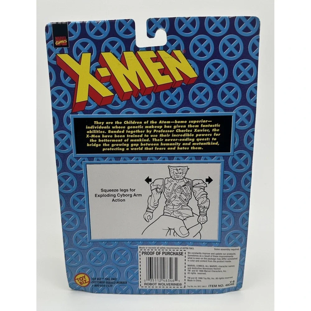1998 TOY BIZ MARVEL X-MEN ROBOT WOLVERINE ROBOTIC ARM WEAPONS #48346 SEALED